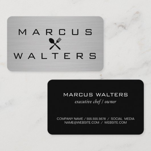 Moderne Luxe Metallic met Icon Visitekaartje (Voorkant / Achterkant)