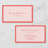 Moderne luxe minalistische professionele zalm visitekaartje (Voorkant / Achterkant)