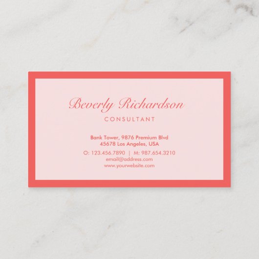 Moderne luxe minalistische professionele zalm visitekaartje (Achterkant)