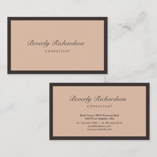 Moderne, luxe, minimale professionele Blush Visitekaartje (Voorkant / Achterkant)