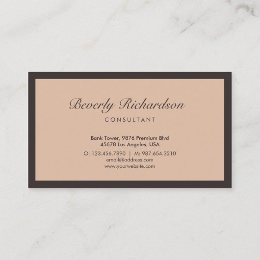 Moderne, luxe, minimale professionele Blush Visitekaartje (Achterkant)
