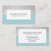 Moderne, luxe minimalistische professionele blauw visitekaartje (Voorkant / Achterkant)