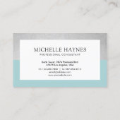 Moderne, luxe minimalistische professionele blauw visitekaartje (Achterkant)