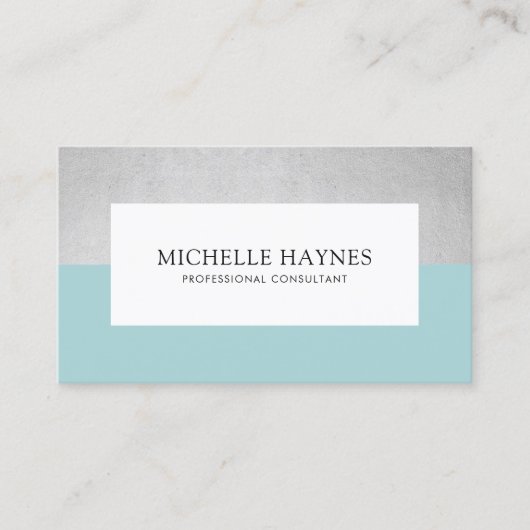 Moderne, luxe minimalistische professionele blauw visitekaartje (Voorkant)