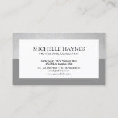Moderne, luxe minimalistische professionele grijs visitekaartje (Achterkant)