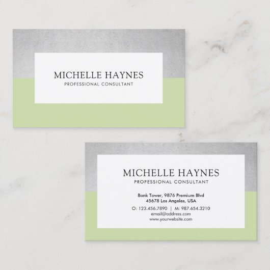 Moderne, luxe, minimalistische, professionele groe visitekaartje (Voorkant / Achterkant)
