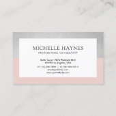 Moderne, luxe minimalistische professionele roze visitekaartje (Achterkant)