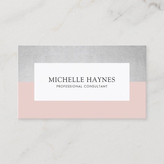 Moderne, luxe minimalistische professionele roze visitekaartje (Voorkant)