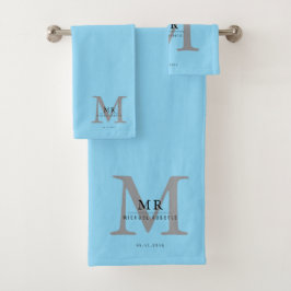 Moderne luxe monogram kleurmatch bad handdoek