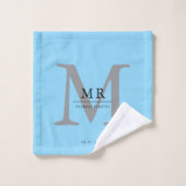 Moderne luxe monogram kleurmatch bad handdoek (Wasdoekje)