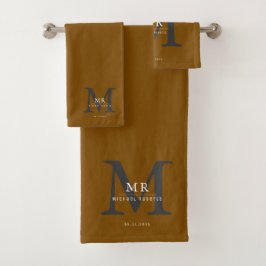 Moderne luxe monogram kleurmatch bad handdoek