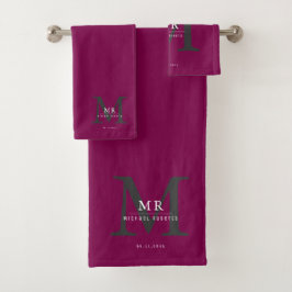 Moderne luxe monogram kleurmatch bad handdoek