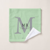 Moderne luxe monogram kleurmatch bad handdoek (Wasdoekje)