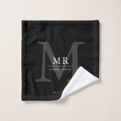 Moderne luxe monogram kleurmatch bad handdoek (Wasdoekje)
