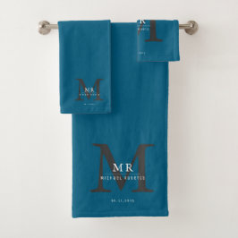 Moderne luxe monogram kleurmatch bad handdoek