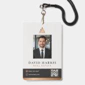 Moderne Luxe Onroerend Goed Minimale Makelaar Werk Badge (Voorzijde met lanyard)