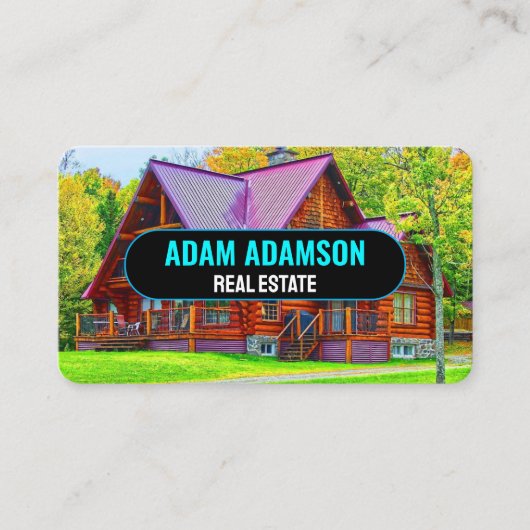 Moderne luxe onroerend goed (QR-code) Huis Realtor Visitekaartje (Voorkant)