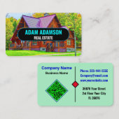 Moderne luxe onroerend goed (QR-code) Huis Realtor Visitekaartje (Voorkant / Achterkant)