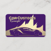 Moderne Luxe Paarse & Gouden gegraveerde-stijl Aut Visitekaartje (Voorkant)