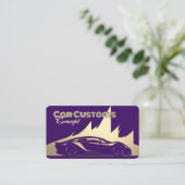 Moderne Luxe Paarse & Gouden gegraveerde-stijl Aut Visitekaartje (Staand voorkant)