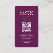 Moderne luxe Paarse gouden Mandala Yoga Instructeu Visitekaartje (Achterkant)