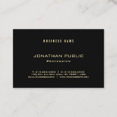 Moderne luxe professionele elegante gouden tekst visitekaartje (Achterkant)