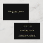 Moderne luxe professionele elegante gouden tekst visitekaartje (Voorkant / Achterkant)