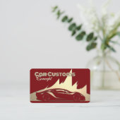 Moderne Luxe Rood en Goud gegraveerd-stijl Auto Visitekaartje (Staand voorkant)