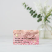 Moderne Luxe Roos Gold Lips Faux Debit Card Visitekaartje (Staand voorkant)