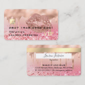 Moderne Luxe Roos Gold Lips Faux Debit Card Visitekaartje (Voorkant / Achterkant)