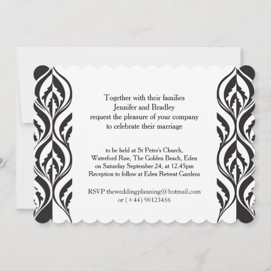 Moderne luxe roze anjer bruiloft uitnodigingen (Achterkant)