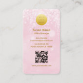 Moderne Luxe Roze Bokeh Balls QR Code Visitekaartje (Voorkant)