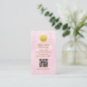 Moderne Luxe Roze Bokeh Balls QR Code Visitekaartje (Staand voorkant)