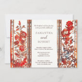 Moderne Luxe Ruby Aziatische bruiloft Kaart (Voorkant)