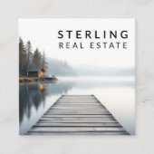 Moderne luxe rustige Lakefront onroerend goed Vierkante Visitekaartje (Voorkant)