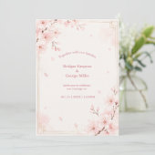 Moderne Luxe Sakura Bruiloft Bloesem Kaart (Staand voorkant)