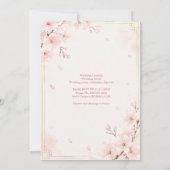 Moderne Luxe Sakura Bruiloft Bloesem Kaart (Achterkant)