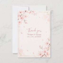 Moderne Luxe Sakura Bruiloftsbloesem Bedankkaart
