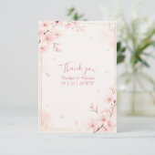 Moderne Luxe Sakura Bruiloftsbloesem Bedankkaart (Staand voorkant)