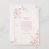 Moderne Luxe Sakura Bruiloftsbloesem Bedankkaart (Achterkant)
