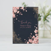 Moderne Luxe Sakura Bruiloftsbloesem Bedankkaart (Staand voorkant)