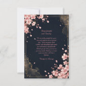 Moderne Luxe Sakura Bruiloftsbloesem Bedankkaart (Achterkant)