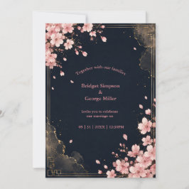 Moderne Luxe Sakura Bruiloftsbloesem Kaart