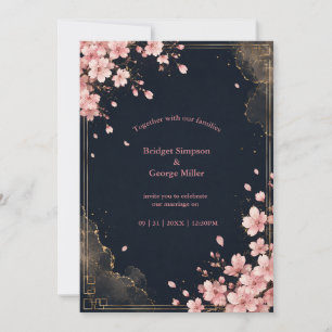 Moderne Luxe Sakura Bruiloftsbloesem Kaart