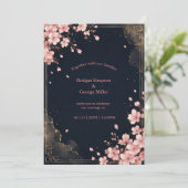Moderne Luxe Sakura Bruiloftsbloesem Kaart (Staand voorkant)
