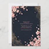 Moderne Luxe Sakura Bruiloftsbloesem Kaart (Achterkant)