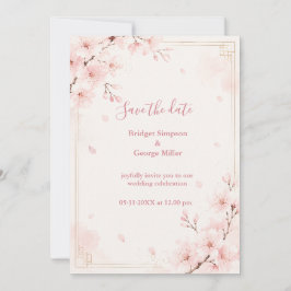 Moderne Luxe Sakura Bruiloftsbloesem Kaart