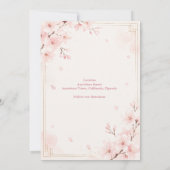 Moderne Luxe Sakura Bruiloftsbloesem Kaart (Achterkant)