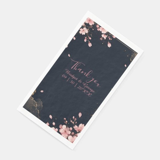 Moderne Luxe Sakura Bruiloftsbloesem Servet (Hoek)