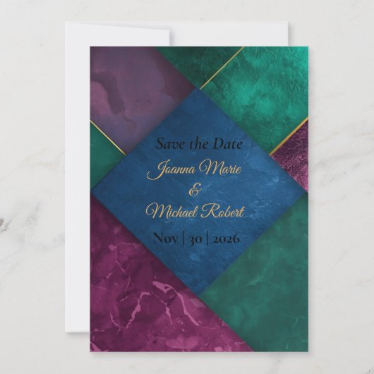 Moderne Luxe Save The Date Kaart (Voorkant)